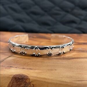 Vintage Avon Silver-tone Intricate Design Cuff Bracelet